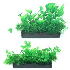 Plante artificiale acvariu cu talpa dreptunghiulara 12*8 cm 3/set